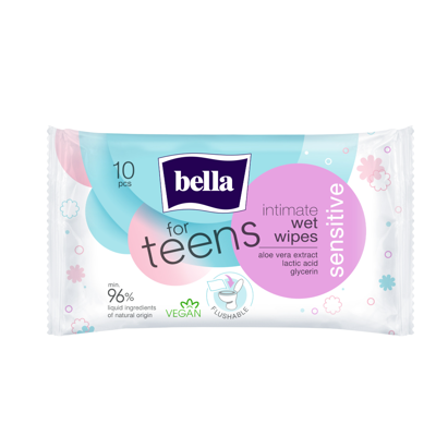 BELLA FOR TEENS, drėgnos servetėlės intymiai higienai, 10 vnt. paveikslėlis