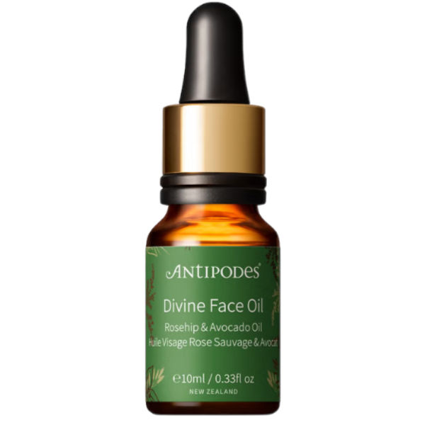ANTIPODES, Veido aliejus su avokadais ir erškėtrožėmis DIVINE, ekologiškas, 10 ml ANTIPODES, Veido aliejus su avokadais ir erškėtrožėmis DIVINE, ekologiškas, 10 ml