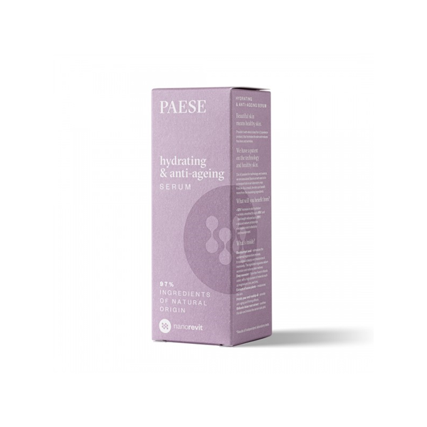 PAESE drėkinantis ir senėjimo požymius stabdantis serumas, 30ml. PAESE drėkinantis ir senėjimo požymius stabdantis serumas, 30ml.