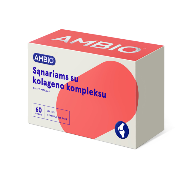 AMBIO Sąnariams su kolageno kompleksu, 60 kapsulių paveikslėlis AMBIO Sąnariams su kolageno kompleksu, 60 kapsulių paveikslėlis