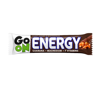 GO ON ENERGY, Peanut&Caramel, batonėlis su kofeinu, 45g paveikslėlis