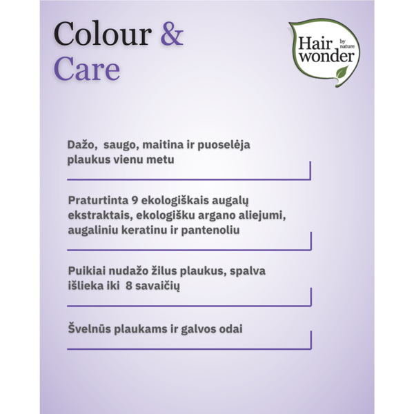 HAIRWONDER Colour & Care ilgalaikiai plaukų dažai be amoniako, spalva tamsi ruda 3, 100 ml HAIRWONDER Colour & Care ilgalaikiai plaukų dažai be amoniako, spalva tamsi ruda 3, 100 ml