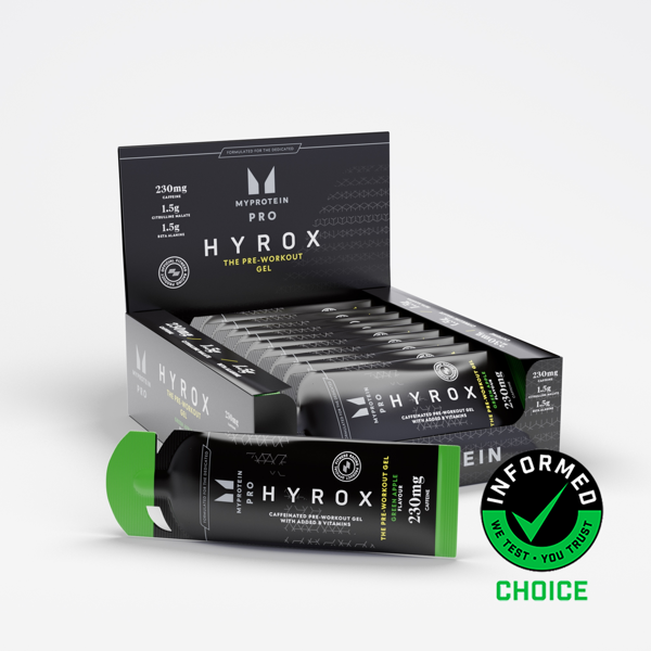 Myprotein HYROX The Pre-Workout Gel, 12 x 48 ml prieštreniruotinis gelis, Obuolių skonio Myprotein HYROX The Pre-Workout Gel, 12 x 48 ml prieštreniruotinis gelis, Obuolių skonio