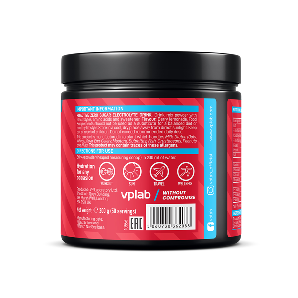 VPLAB, FitActive Zero Berry Lemonade, 200g paveikslėlis VPLAB, FitActive Zero Berry Lemonade, 200g paveikslėlis