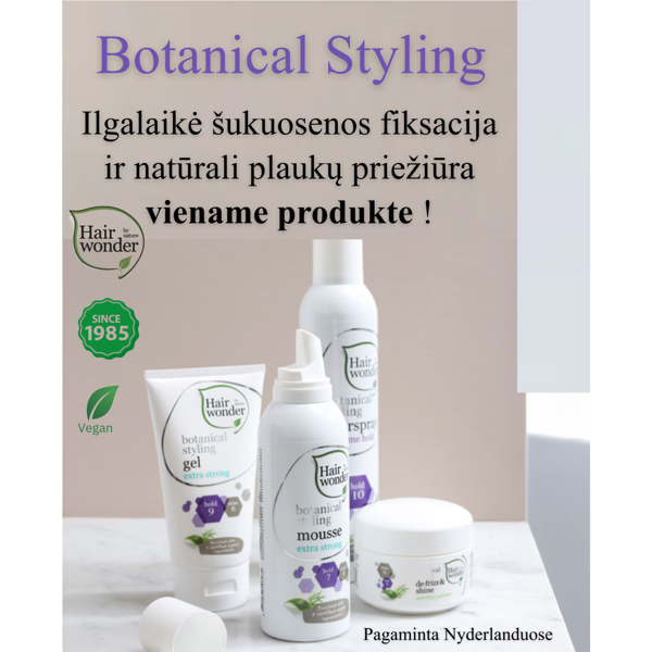 HAIRWONDER Botanical Styling lakas plaukams lanksčios fiksacijos, 300 ml HAIRWONDER Botanical Styling lakas plaukams lanksčios fiksacijos, 300 ml