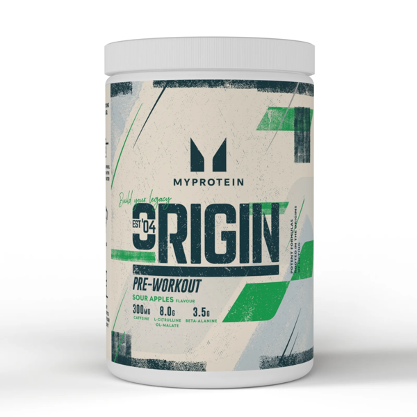 Myprotein Origin Pre Workout, prieštreniruotinis stimuliantas, 600g Obuolių skonio Myprotein Origin Pre Workout, prieštreniruotinis stimuliantas, 600g Obuolių skonio