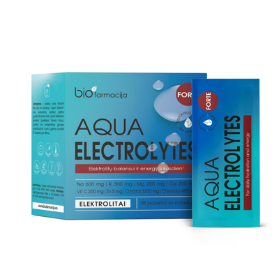 AQUA ELECTROLYTES FORTE, 28 paketėliai geriamajam tirpalui paveikslėlis