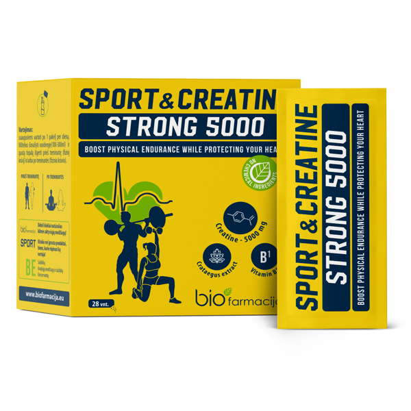 SPORT&CREATINE STRONG 5000, 28 paketėliai geriamajam tirpalui paveikslėlis