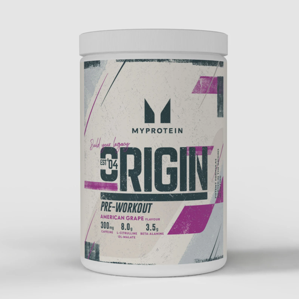 Myprotein Origin Pre Workout, prieštreniruotinis stimuliantas, 600g Vynuogių skonio