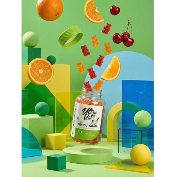 ULTRAVIT Gummies Kid's Multivitamin, 60 guminukų paveikslėlis ULTRAVIT Gummies Kid's Multivitamin, 60 guminukų paveikslėlis
