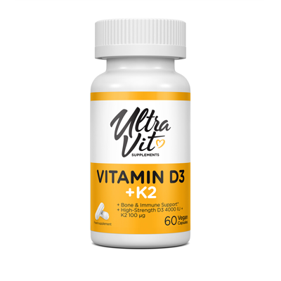 ULTRAVIT Vitaminas D3 4000IU + K2, 60 kapsulių paveikslėlis