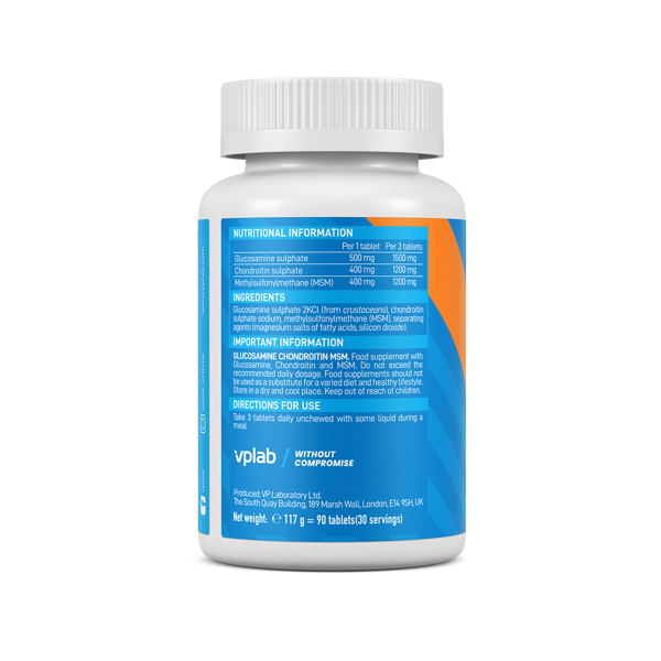 VPLAB Glucosomine Chondroitin MSM, 90 tablečių paveikslėlis VPLAB Glucosomine Chondroitin MSM, 90 tablečių paveikslėlis
