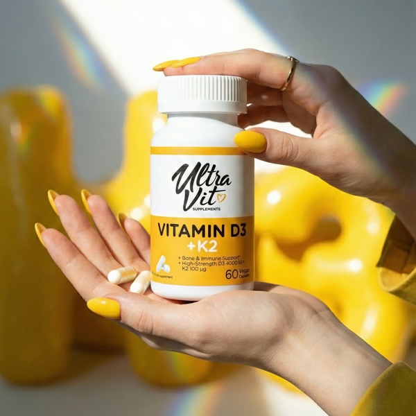 ULTRAVIT Vitaminas D3 4000IU + K2, 60 kapsulių paveikslėlis