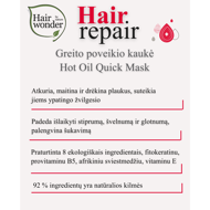 HAIRWONDER Greito poveikio kaukė Hair Repair Hot Oil Quick Mask, 100 ml HAIRWONDER Greito poveikio kaukė Hair Repair Hot Oil Quick Mask, 100 ml
