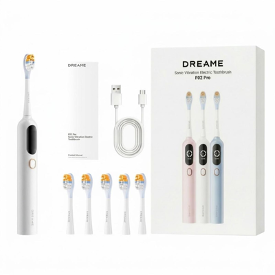 DREAME F02 PRO, elektrinis dantų šepetėlis, baltas, +6vnt galvučių paveikslėlis