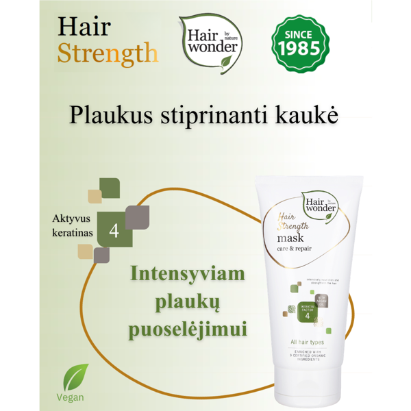 HAIRWONDER plaukus sustiprinanti kaukė „Hair Strength“ , 150 ml HAIRWONDER plaukus sustiprinanti kaukė „Hair Strength“ , 150 ml