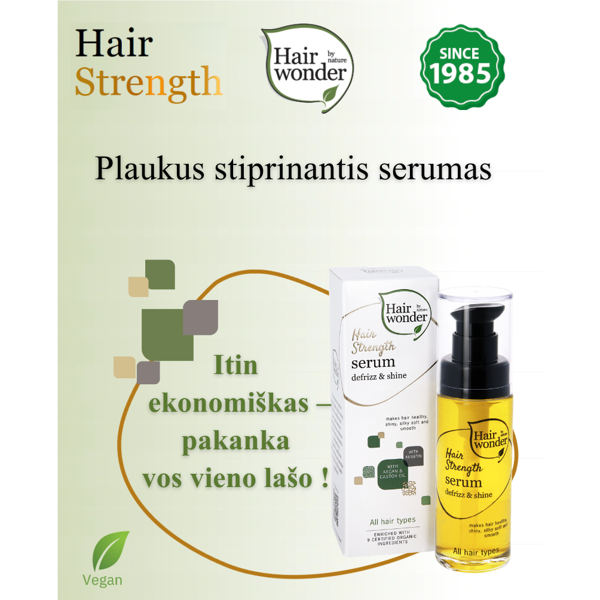 HAIRWONDER plaukus sustiprinantis serumas „Hair Strength“, 30 ml HAIRWONDER plaukus sustiprinantis serumas „Hair Strength“, 30 ml