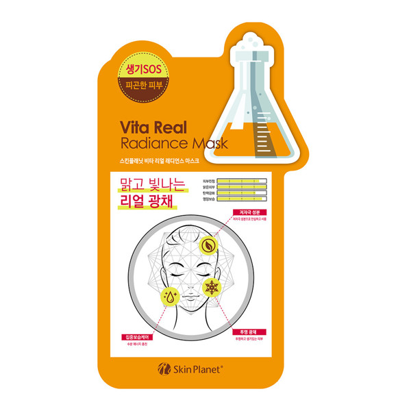 Skin Planet skaistinamoji lakštinė veido kaukė su vitaminais 26g
