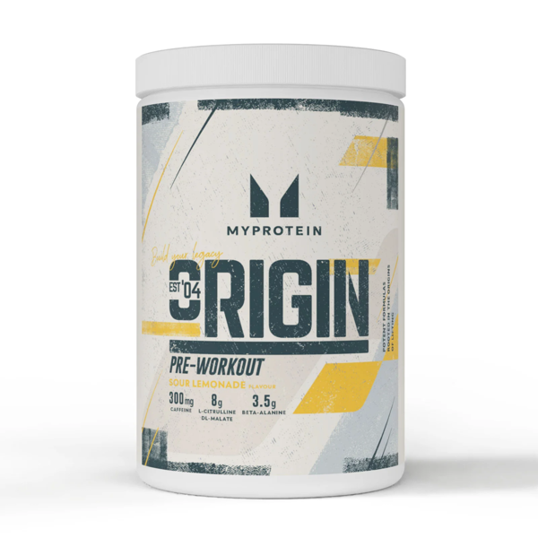 Myprotein Origin Pre Workout, prieštreniruotinis stimuliantas, 600g Rūgštaus limonado skonio