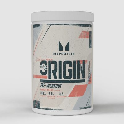 Myprotein Origin Pre Workout, prieštreniruotinis stimuliantas, 600g Persikų skonio