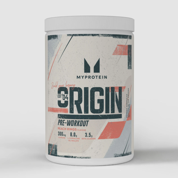 Myprotein Origin Pre Workout, prieštreniruotinis stimuliantas, 600g Persikų skonio Myprotein Origin Pre Workout, prieštreniruotinis stimuliantas, 600g Persikų skonio
