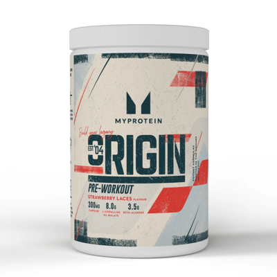 Myprotein Origin Pre Workout, prieštreniruotinis stimuliantas, 600g  Braškių skonio