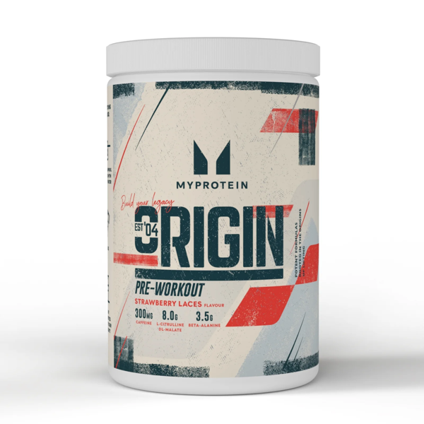 Myprotein Origin Pre Workout, prieštreniruotinis stimuliantas, 600g Braškių skonio Myprotein Origin Pre Workout, prieštreniruotinis stimuliantas, 600g Braškių skonio