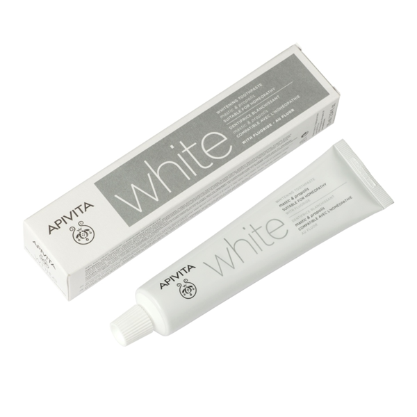 APIVITA WHITE, dantų pasta, 75ml paveikslėlis