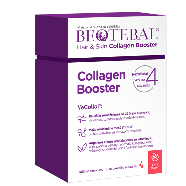 BEOTEBAL Hair & Skin Collagen Booster, 30 paketėlių paveikslėlis BEOTEBAL Hair & Skin Collagen Booster, 30 paketėlių paveikslėlis