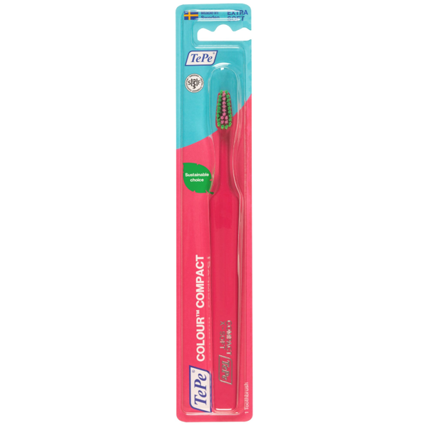 TEPE Colour Compact, dantų šepetėlis, labai minkštas, rožinis, 1 vnt. paveikslėlis