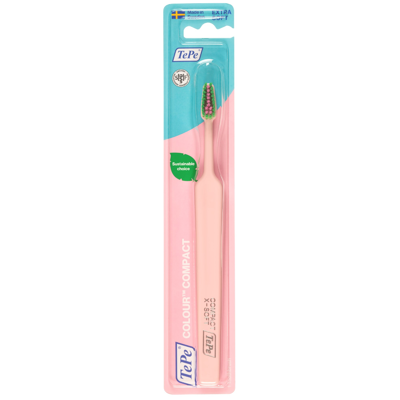 TEPE Colour Compact, dantų šepetėlis, labai minkštas, šviesiai rožinis, 1 vnt. paveikslėlis