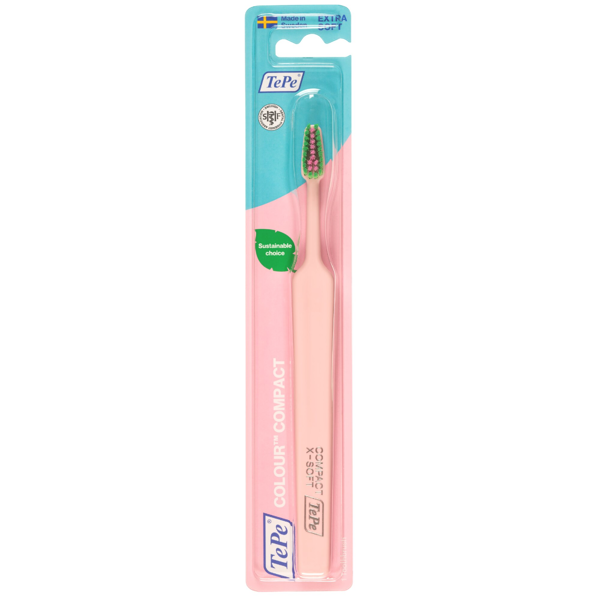 TEPE Colour Compact, dantų šepetėlis, labai minkštas, šviesiai rožinis, 1 vnt. paveikslėlis