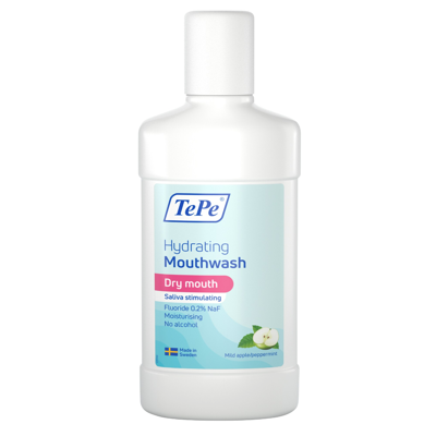 TEPE, burnos skalavimo skystis, drėkinamasis, sausai burnai, obuolių-mėtų skonio, 500ml paveikslėlis