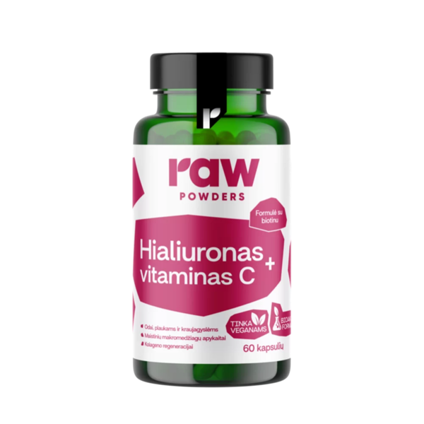 AW POWDERS HIALURONAS + VITAMINAS C, 60 kapsulių paveikslėlis AW POWDERS HIALURONAS + VITAMINAS C, 60 kapsulių paveikslėlis