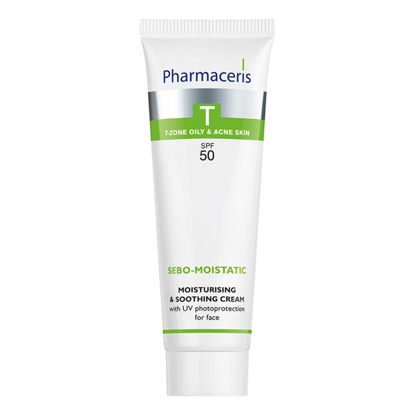 PHARMACERIS T, SEBO MOISTATIC, drėkinamasis kremas riebiai, mišriai odai, SPF50, 50 ml paveikslėlis PHARMACERIS T, SEBO MOISTATIC, drėkinamasis kremas riebiai, mišriai odai, SPF50, 50 ml paveikslėlis