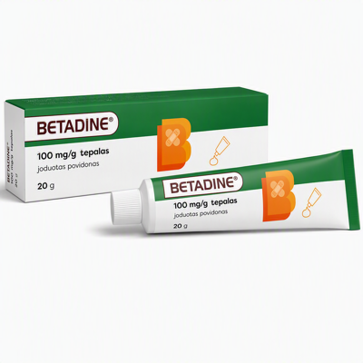 BETADINE, 100 mg/g, tepalas, 20 g paveikslėlis