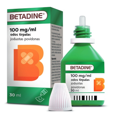 BETADINE, 100 mg/ml, odos tirpalas, 30 ml  paveikslėlis