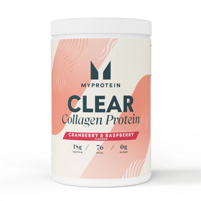 Myprotein Clear Kolageno Milteliai 650g Spanguolių ir aviečių skonio