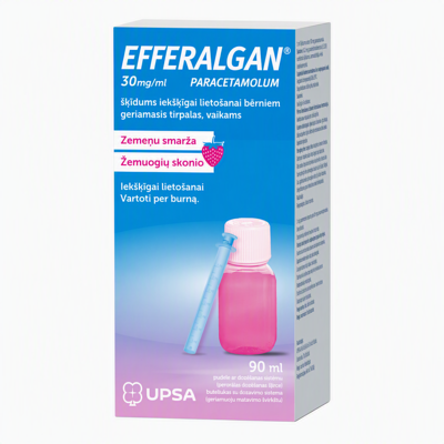 EFFERALGAN, 30 mg/ml, geriamasis tirpalas, vaikams, 90 ml  paveikslėlis