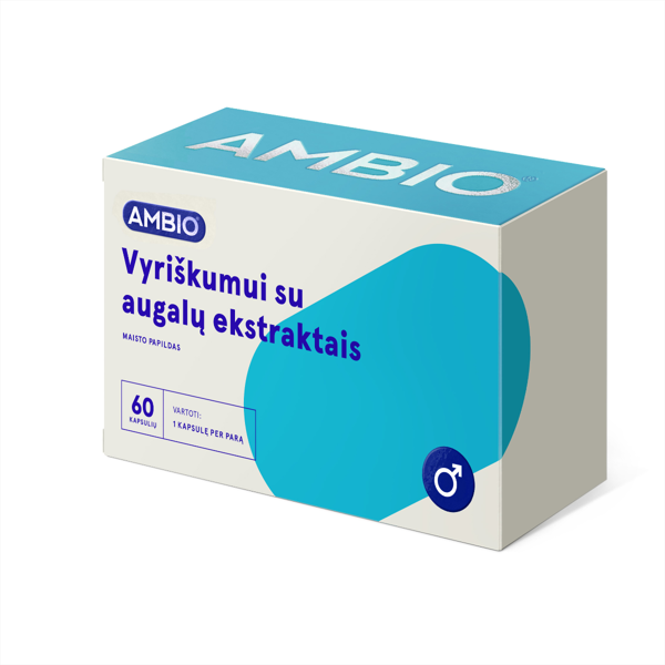 Ambio Vyriškumui su augalų ekstraktais kaps. N60 (Limedika) paveikslėlis Ambio Vyriškumui su augalų ekstraktais kaps. N60 (Limedika) paveikslėlis