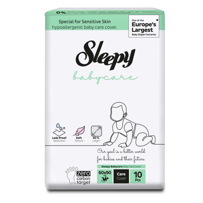 Sleepy “Baby care” vienkartiniai paklotėliai, 10vnt., 90x60 cm