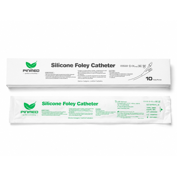 FOLEY CH10, silikono kateteris, 2 kan. 3-5ml, 10 vnt. paveikslėlis FOLEY CH10, silikono kateteris, 2 kan. 3-5ml, 10 vnt. paveikslėlis