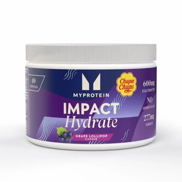Myprotein Impact Hydrate, Elektrolitų milteliai 224g Čiupa čiups Vynuogių skonio Myprotein Impact Hydrate, Elektrolitų milteliai 224g Čiupa čiups Vynuogių skonio