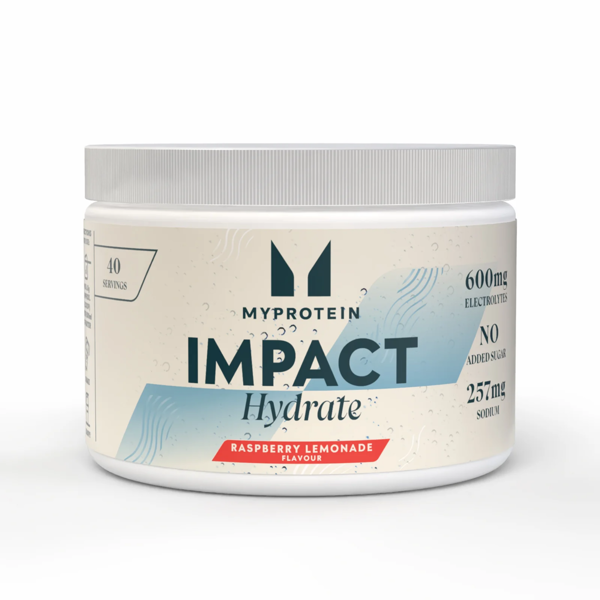 Myprotein Impact Hydrate, Elektrolitų milteliai 224g Aviečių limonado Myprotein Impact Hydrate, Elektrolitų milteliai 224g Aviečių limonado