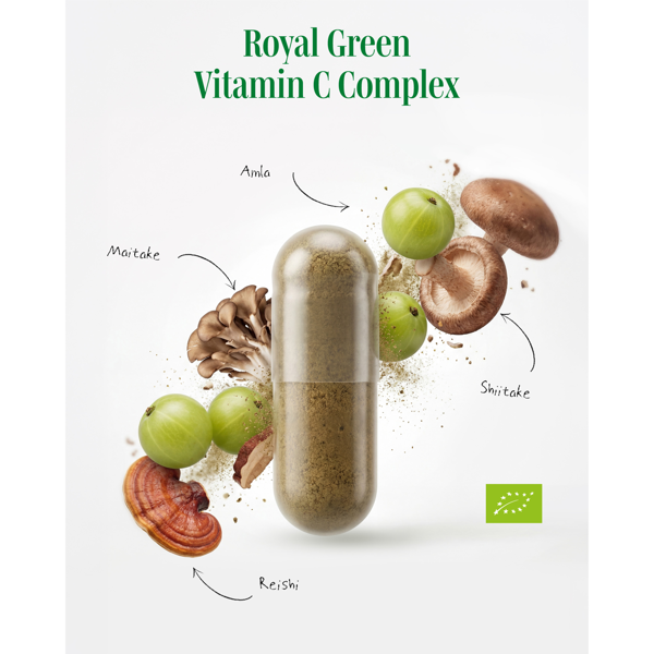 ROYAL GREEN BIO Vitamino C kompleksas, 180 mg, 60 kapsulių