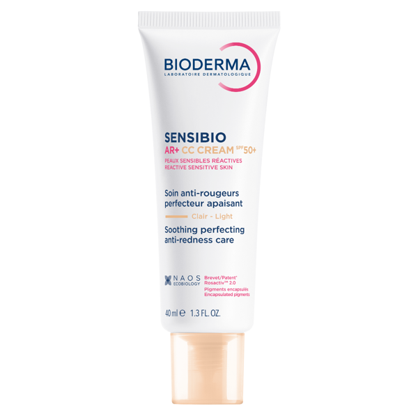 BIODERMA SENSIBIO AR+ CC SPF50+, kremas su spalva raustančiai jautriai odai, 40 ml