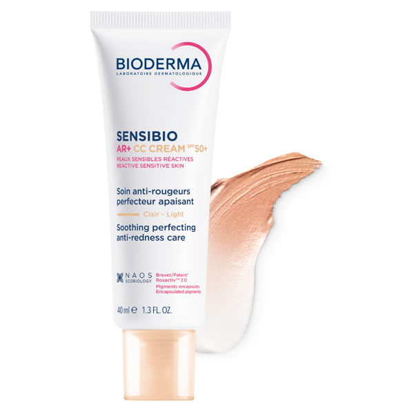 BIODERMA SENSIBIO AR+ CC SPF50+, kremas su spalva raustančiai jautriai odai, 40 ml