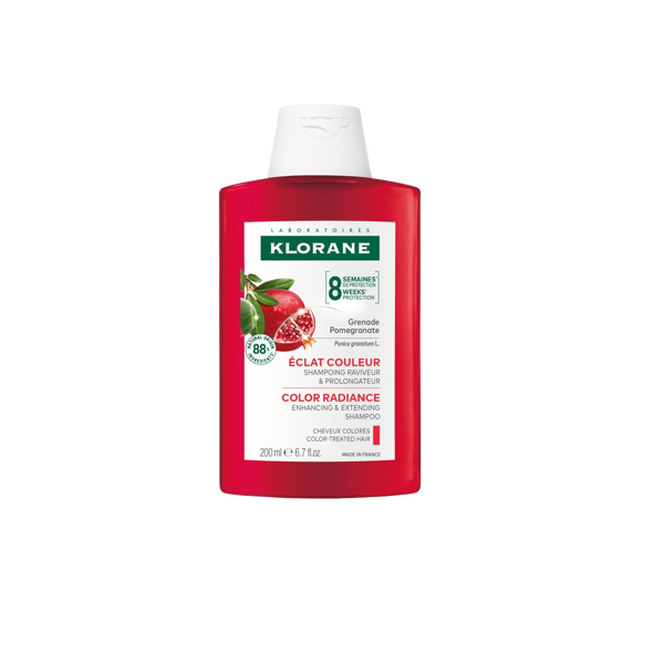 KLORANE POMEGRANATE, šampūnas dažytiems plaukams su granatų ekstraktu, 200 ml paveikslėlis