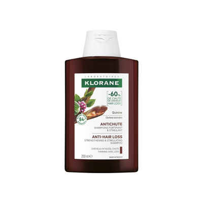 KLORANE, šampūnas slenkantiems plaukams su chininu ir vitaminu B, 200ml paveikslėlis
