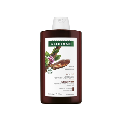 KLORANE, šampūnas slenkantiems plaukams su chininu ir vitaminu B, 400ml paveikslėlis